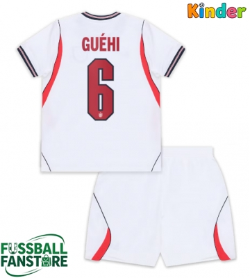 England Marc Guehi #6 Replik Heimtrikot Kinder WM 2026 Kurzarm (+ Kurze Hosen)